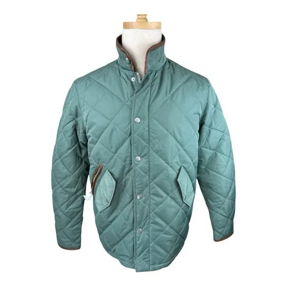 Robert Graham NWT size small mens quilted water repellent color is forest jacket